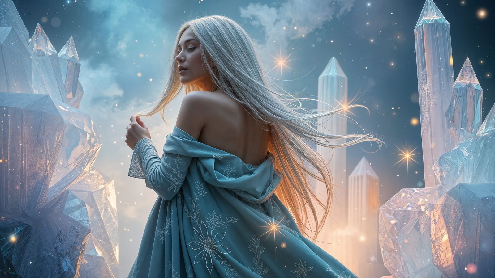 Abstract Crystalline Structure Generated by AI