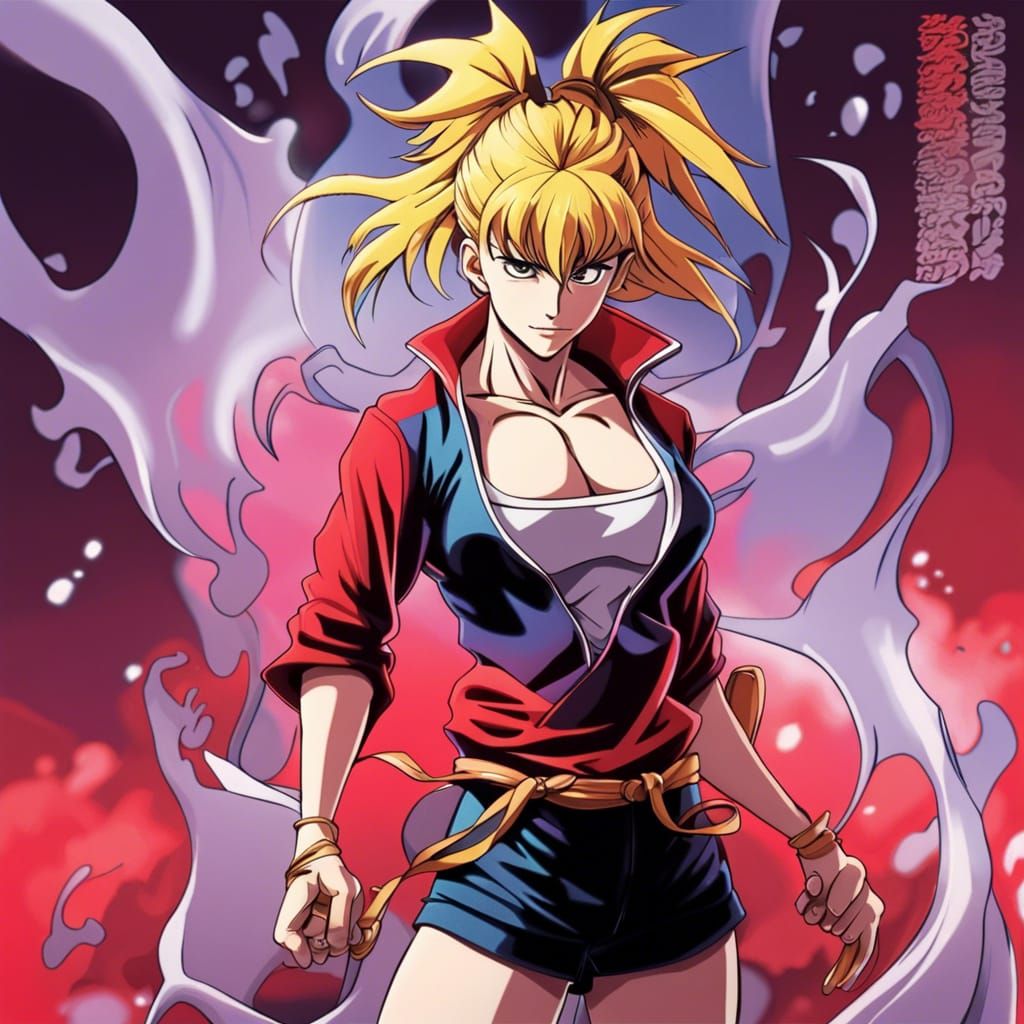 Manga Illustration: Blonde Bodybuilder in Anime Style