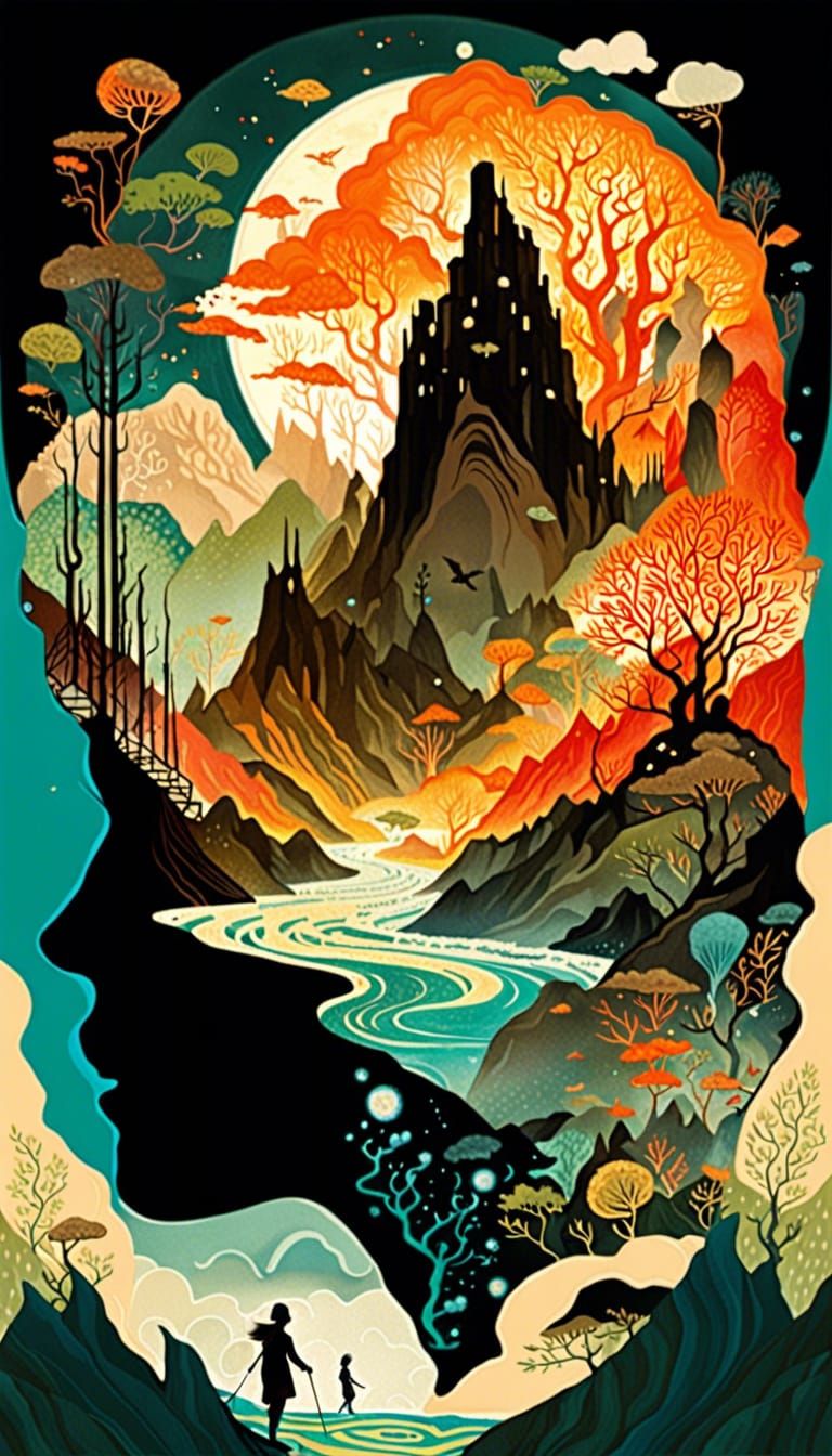 Surreal Journey to Earth: Double Exposure Collage