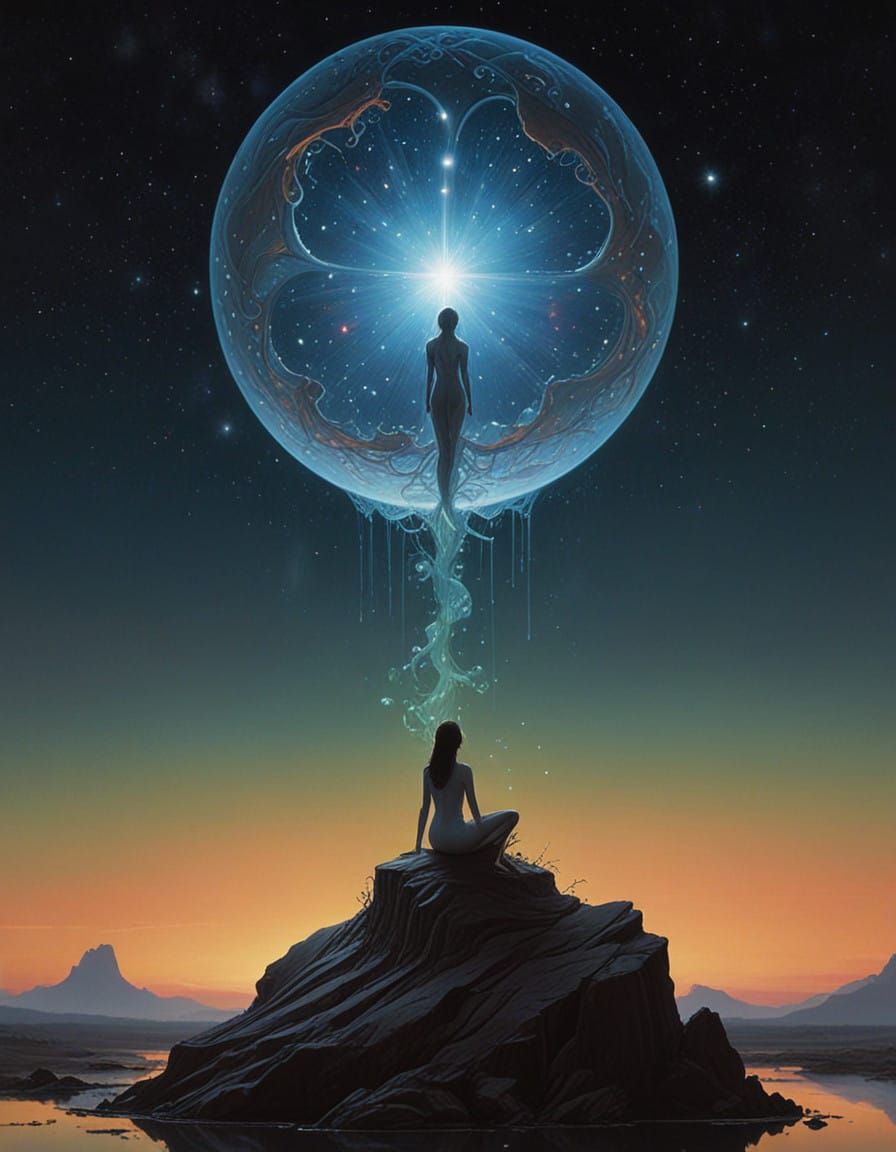 Cosmic Ascension in Dreamlike Realism