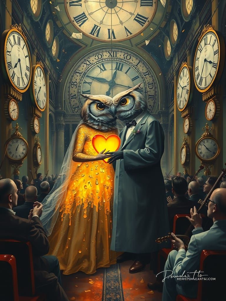 Surreal Mercury Wedding in Shattered Clock Cathedral