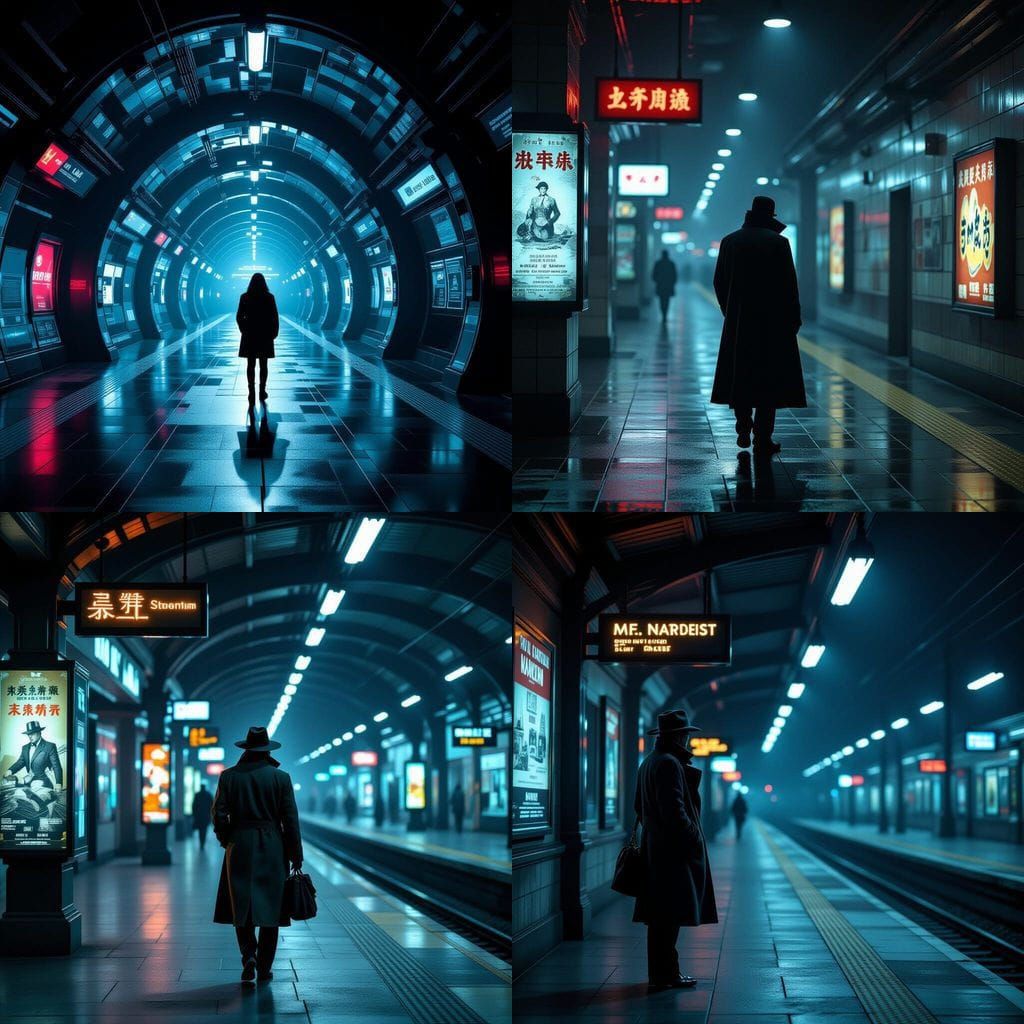 Subway Commuter at Midnight