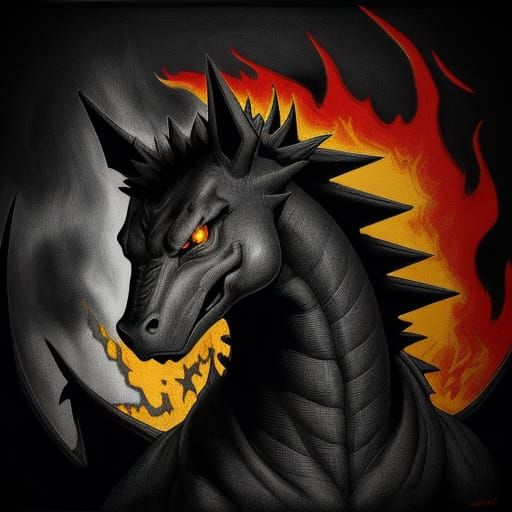 Charizard in a Charcoal Masterpiece