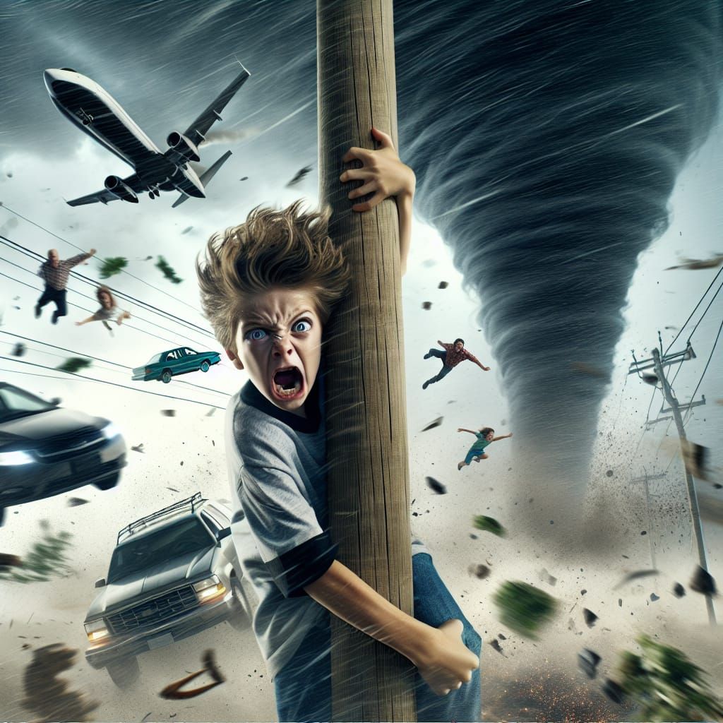Boy's Desperate Fight Against a Furious Tornado