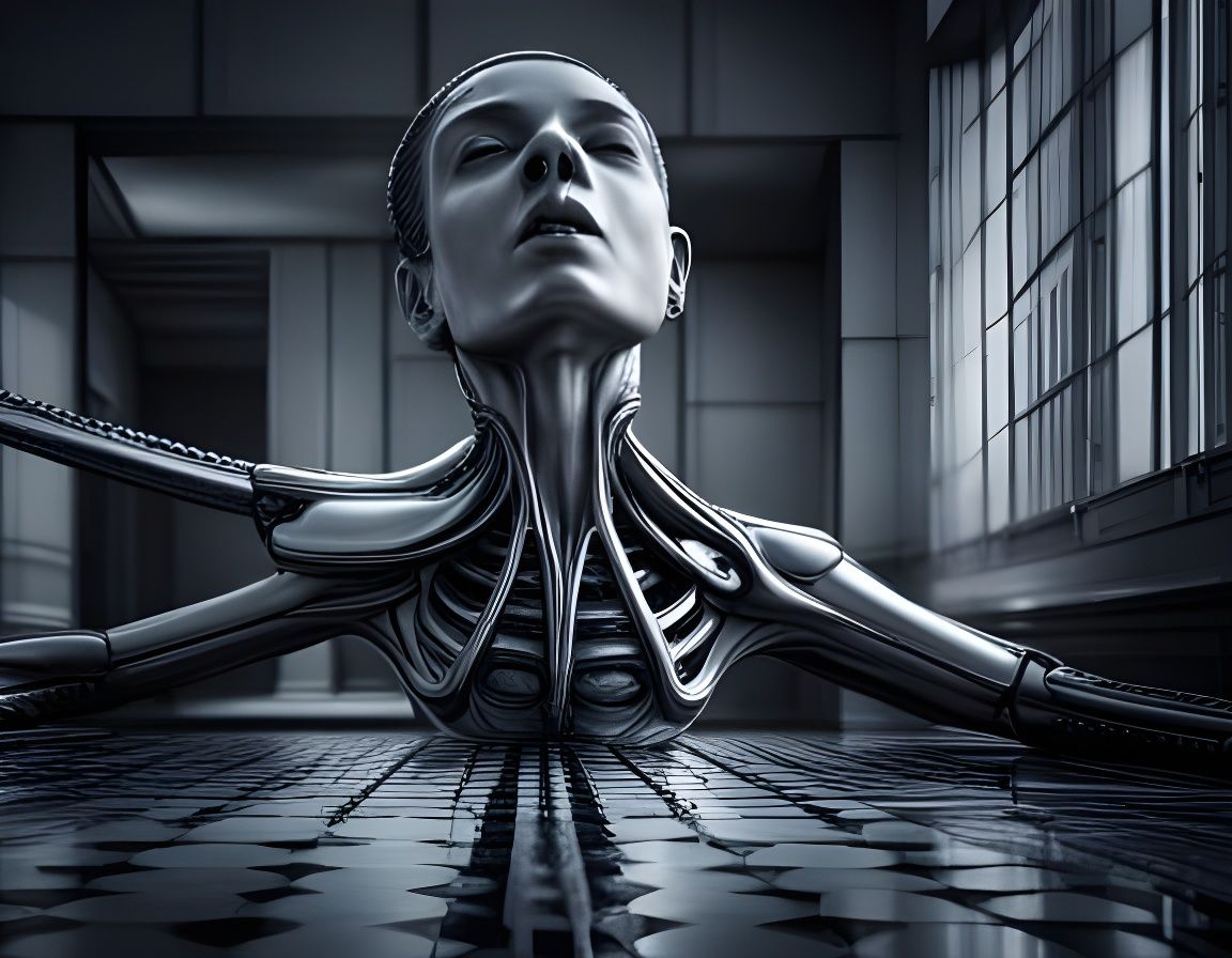 Metallic Object in Liminal Space, Detailed Abstract Art