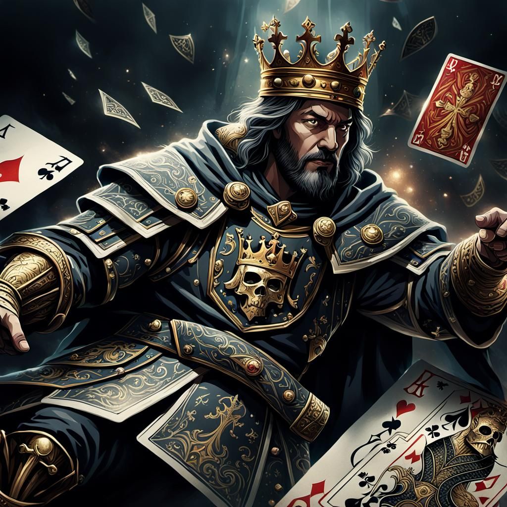 Stern King Card Reaching for Knight