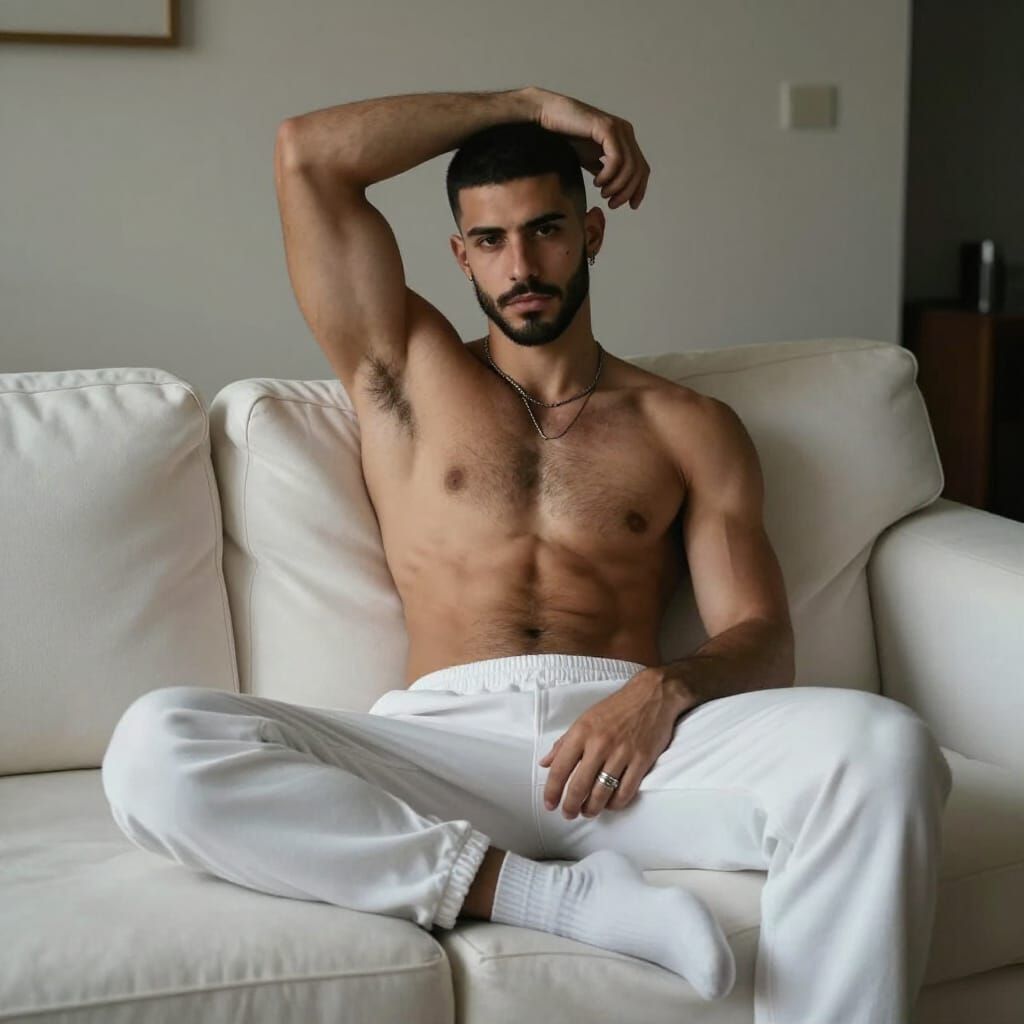 Man Poses Confidently in Luxurious Apartment