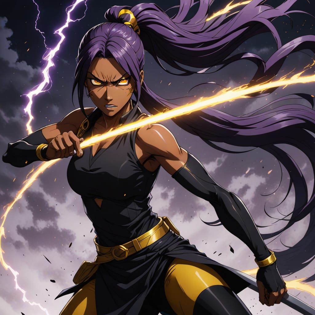 God of Speed: Yoruichi in Cinematic Anime Style