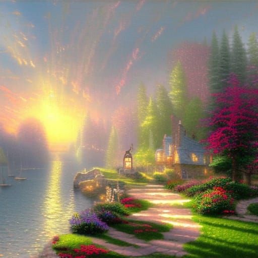 Ethereal Fantasy Landscape in Luminist Style