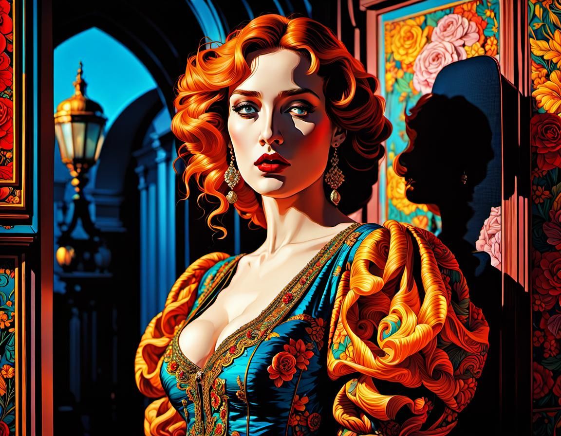 Detailed Digital Portrait Blending Art Styles