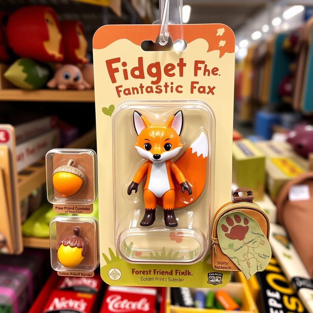 Whimsical Toy Blister Pack with Fidget the Fantastic Fox