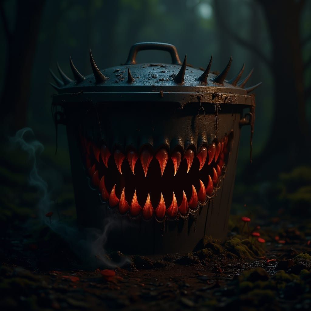 Fanged Compost Bin Yearning for a Bite
