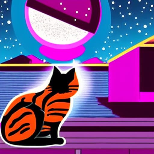 Antimatter Cat Ablaze: A Surreal AI Creation