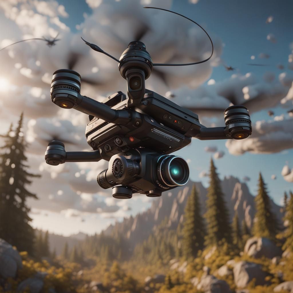 Drone with Camera: 3D Cinematic Game Graphics