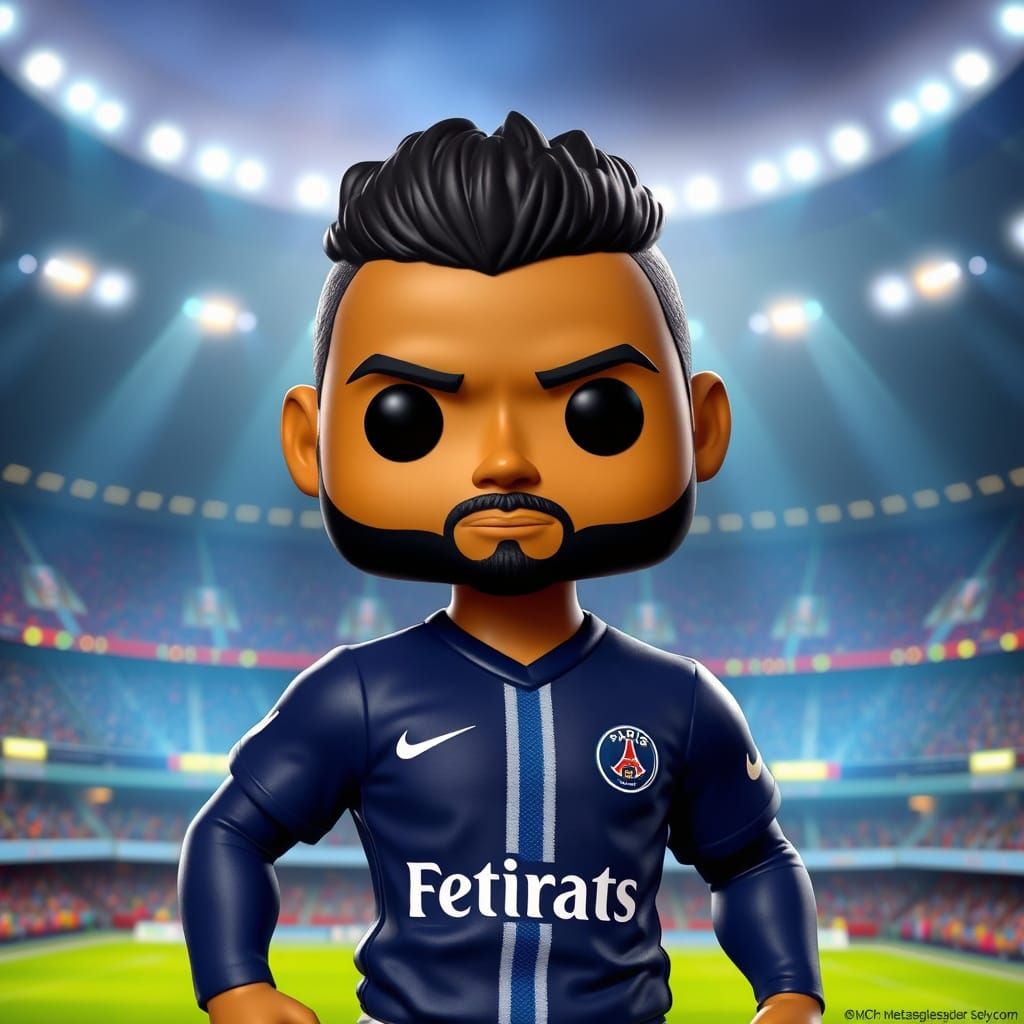 Neymar Funko in Heroic Pose with Paris Saint-Germain Jersey