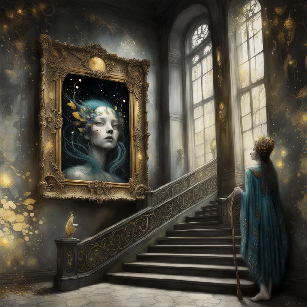 Intricate Artwork Inspired by Klimt and Jansson