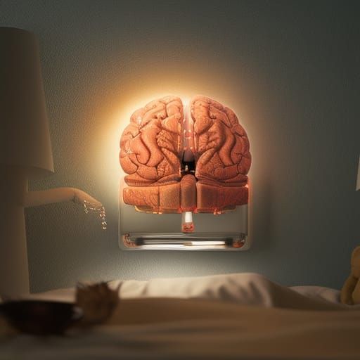 Cat Brain Night Light: Digital Matte Painting