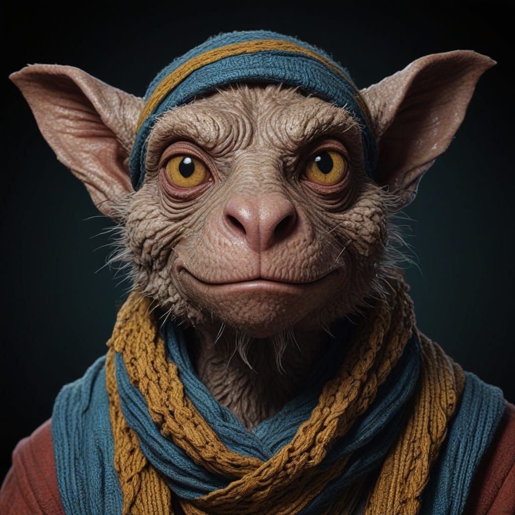 Intricately Detailed Portrait of a Grizzled Kobold Cartograp...