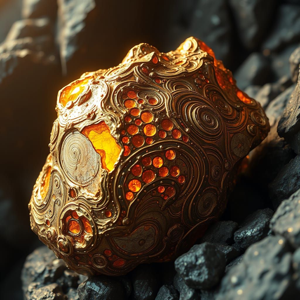 Majestic Pyrite Crystal in a Fantastical Setting