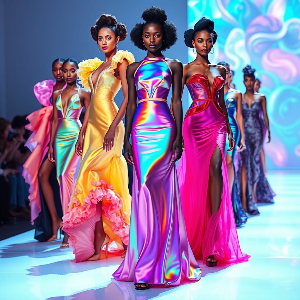 Surreal Couture Runway Show with Iridescent Amoeba-Inspired ...
