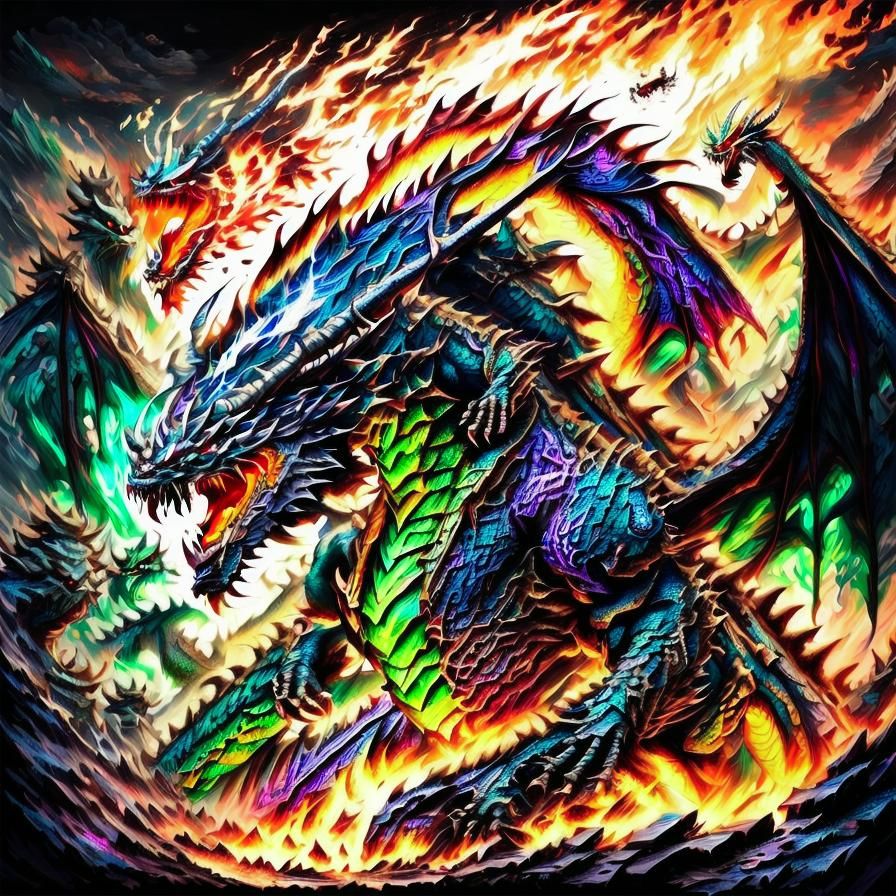 Flaming Demon Dragon Unleashes Ragnarök: Concept Art