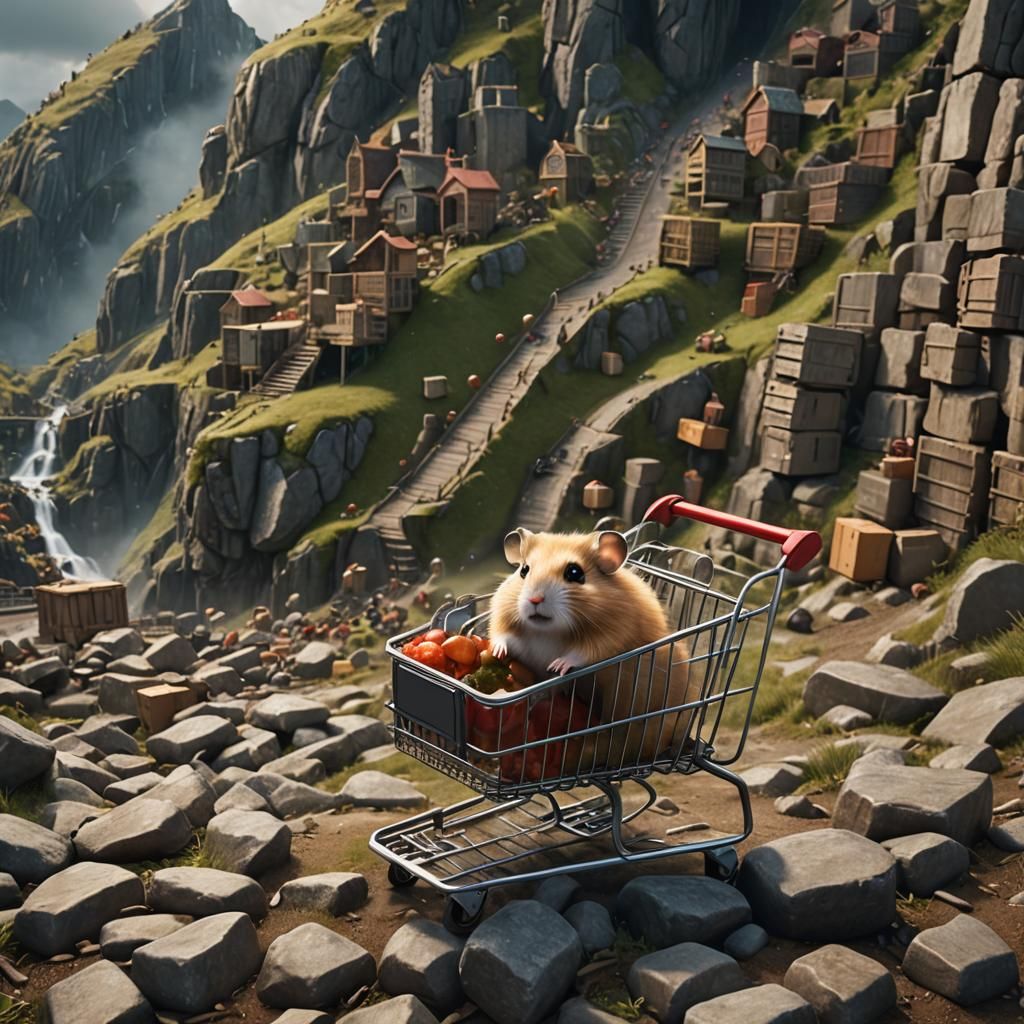 Hamster's Wild Ride: Shopping Cart Adventure