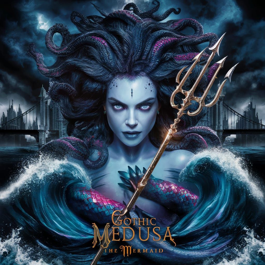 Gothic Medusa: Dystopian Mermaid Movie Poster