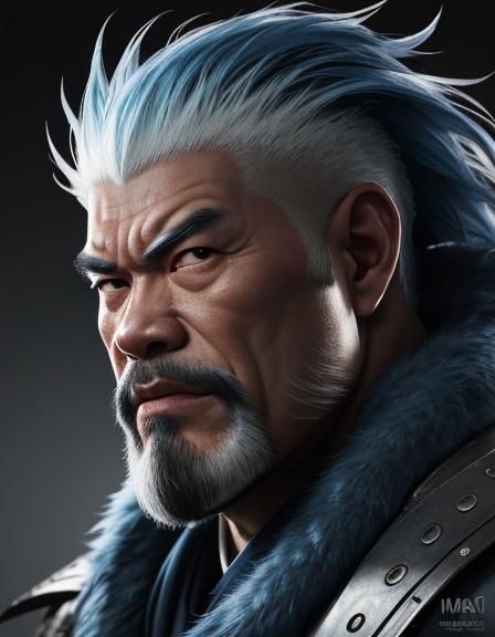 Asian Monster man, beautiful face and eyes, asian skin, asian massive muscle, 8k resolution concept art portret