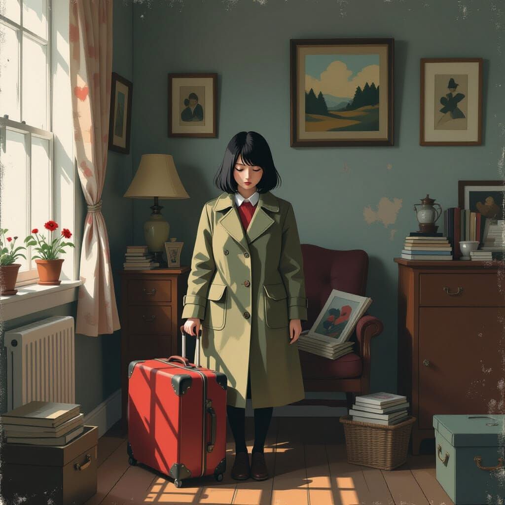 Melancholic Departure in Rothko and Miyazaki Style