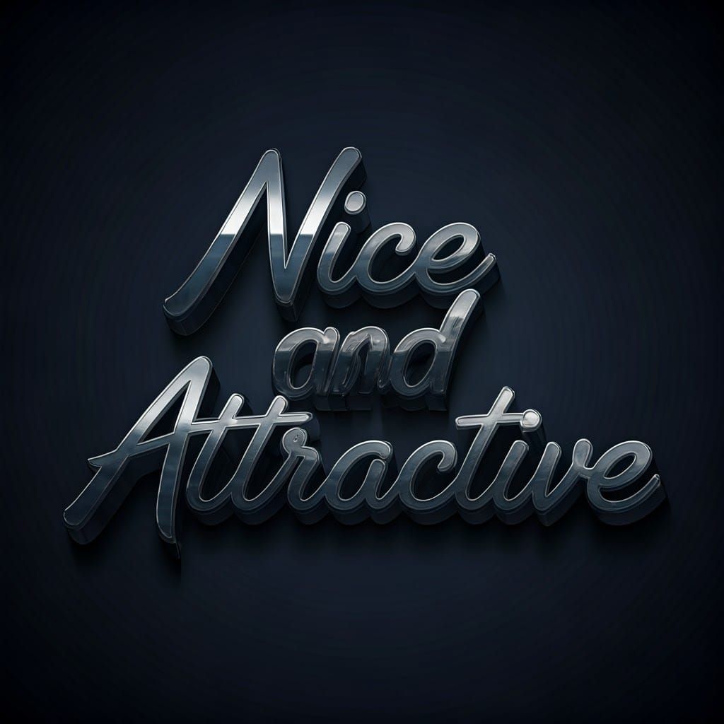 Bold Text "Nice and Attractive" in Cinematic Style