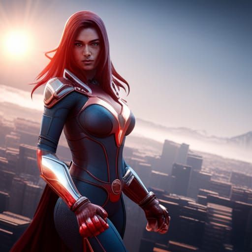 Superhero Wielding Sound Waves in 3D Cinematic Style