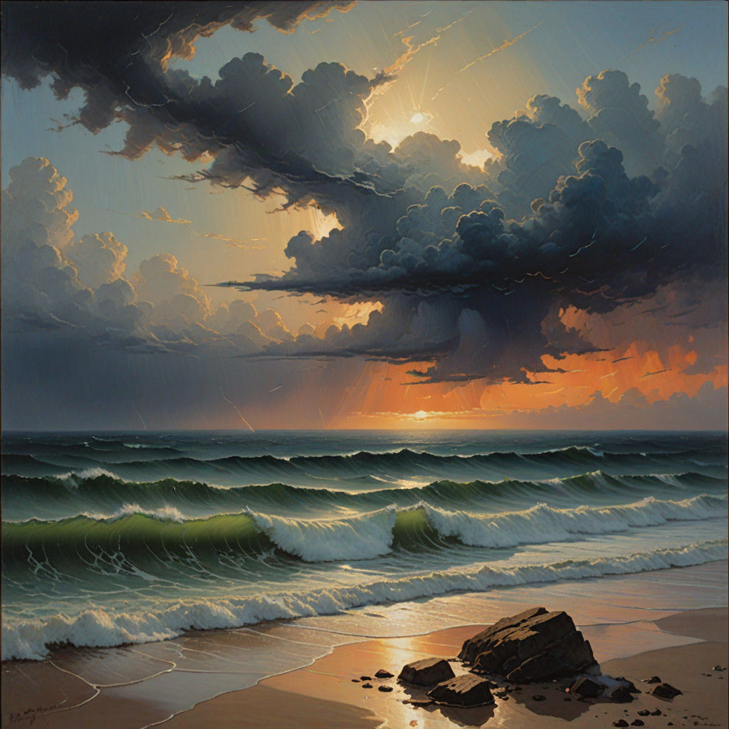 Morning Peace After a Stormy Night in Dreamy Oil Painting