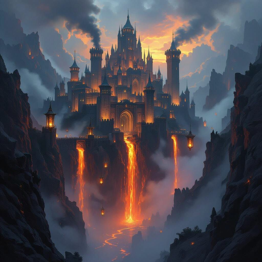 Hell Castle Amidst Lavafalls