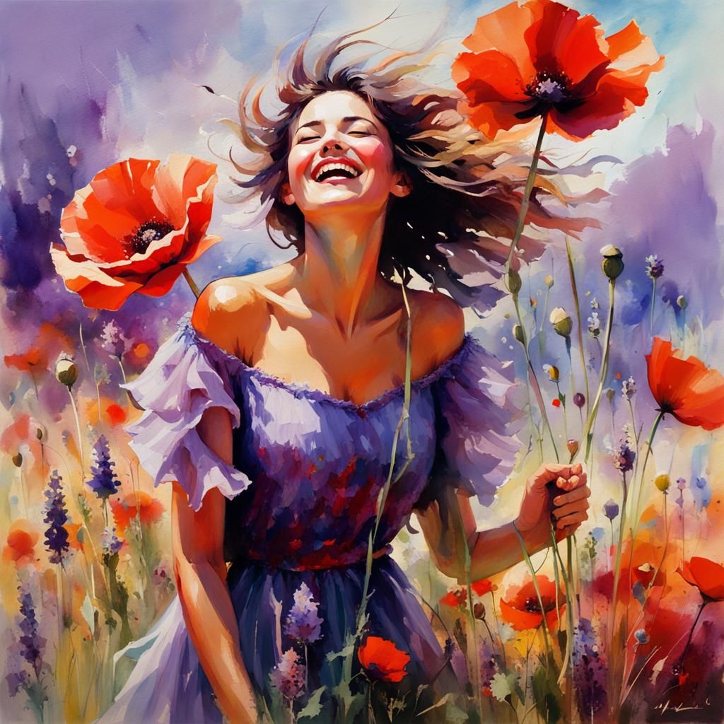 Joy in the fantastic land of big flowers