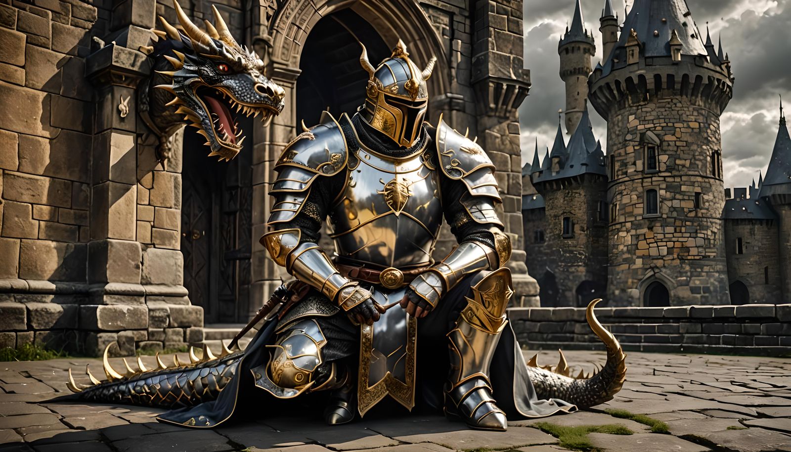 King Prays for Victory with Dragons