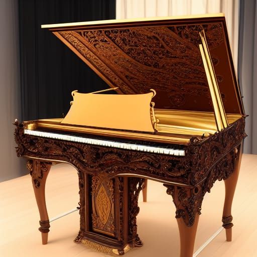Elaborate Harpsichord in Detailed 3D Rendering