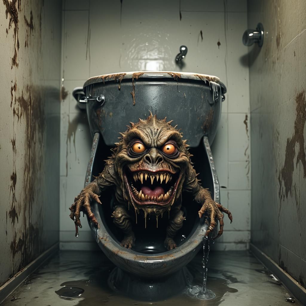 Grotesque Monster Emerges from Toilet: Hyper-Realistic Film ...