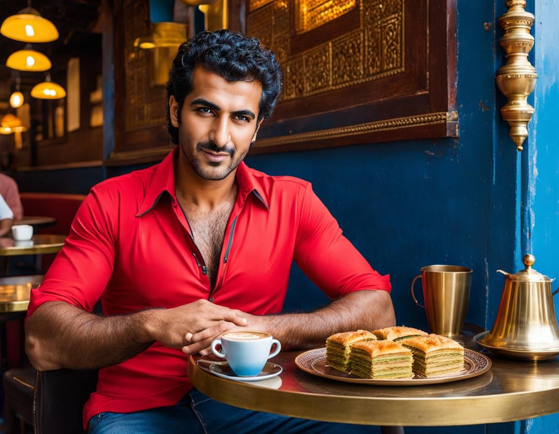 Arabic man in a coffeehouse
