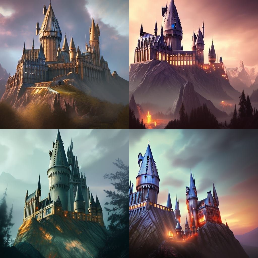 Detailed Hogwarts Castle Concept Art in Unreal Engine 5