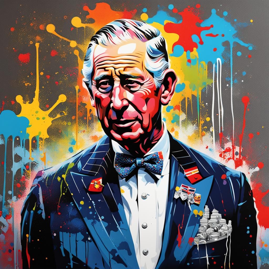 Prince Charles in Graffiti Street Art Style