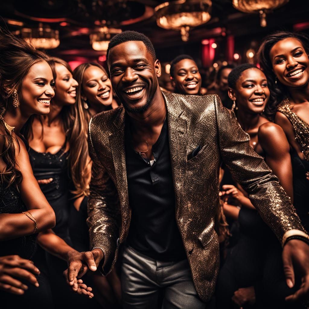 Hyperrealistic Club Scene with Dancing Girls