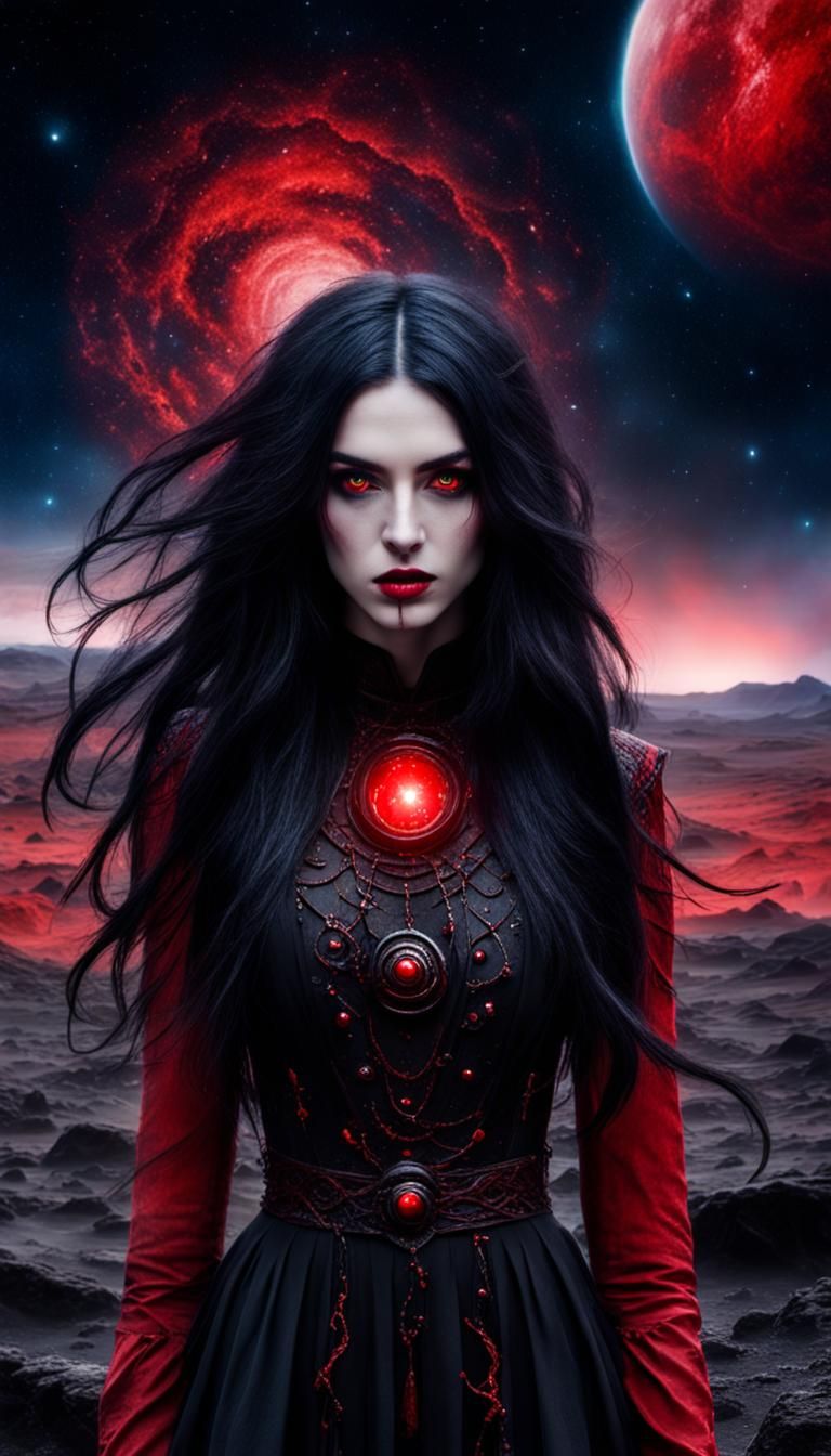 Mysterious Cosmic Girl in Lovecraftian Style