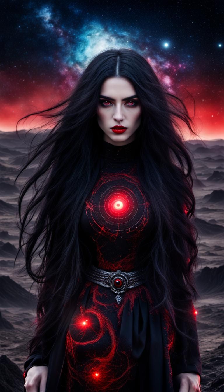 Mysterious Cosmic Girl in Lovecraftian Style