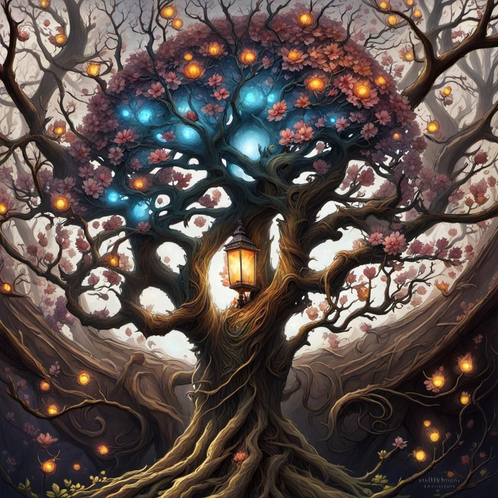 Surreal Tree of Life in Monge Style