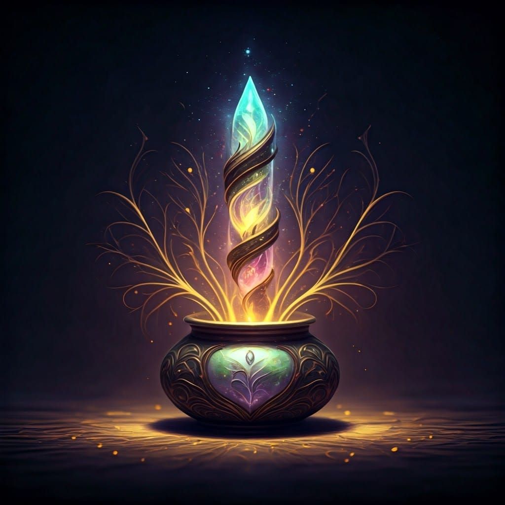 Feywild Fantasy Artifact Glows with Healing Energy