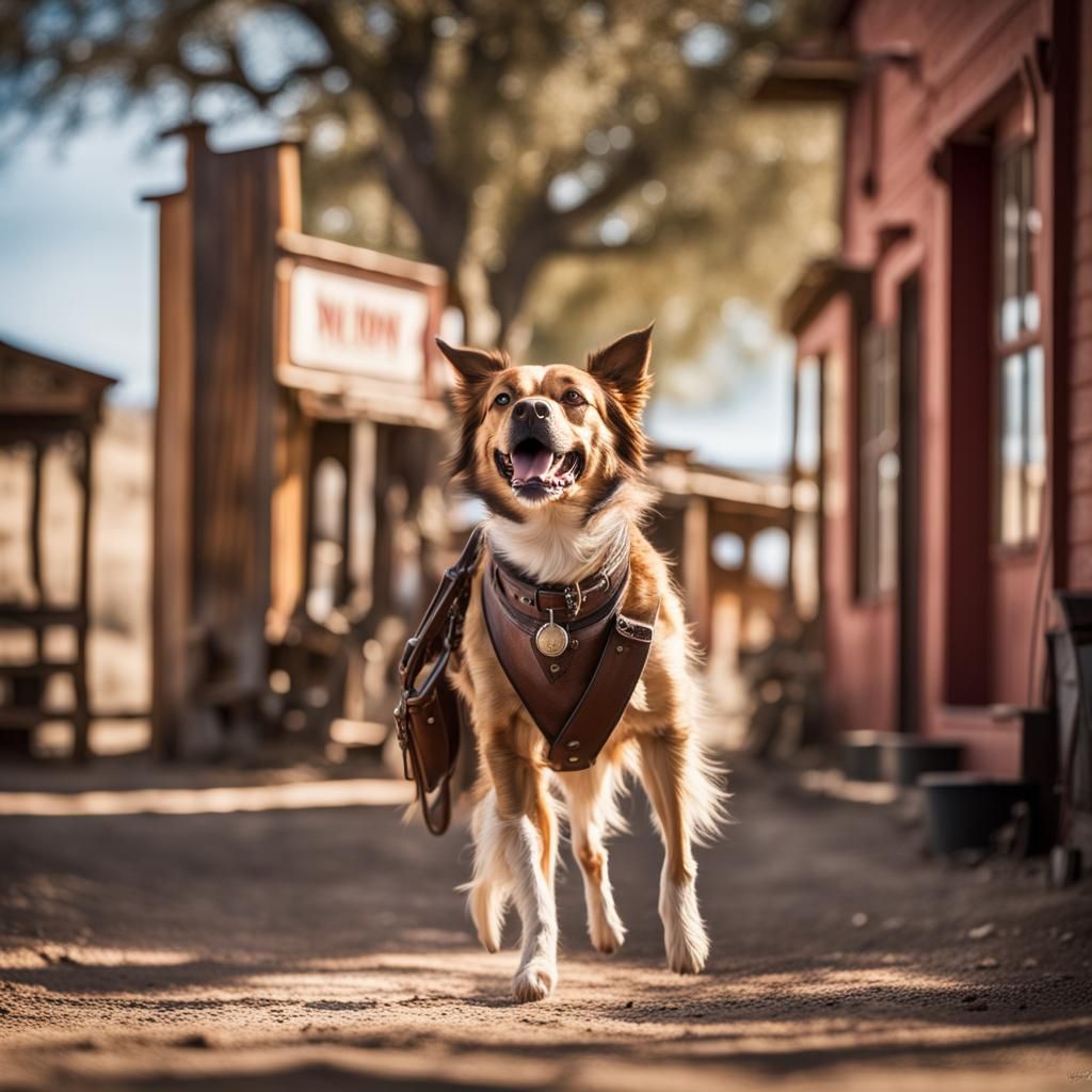 Wild West Dog Walks into Saloon: Professional Photo