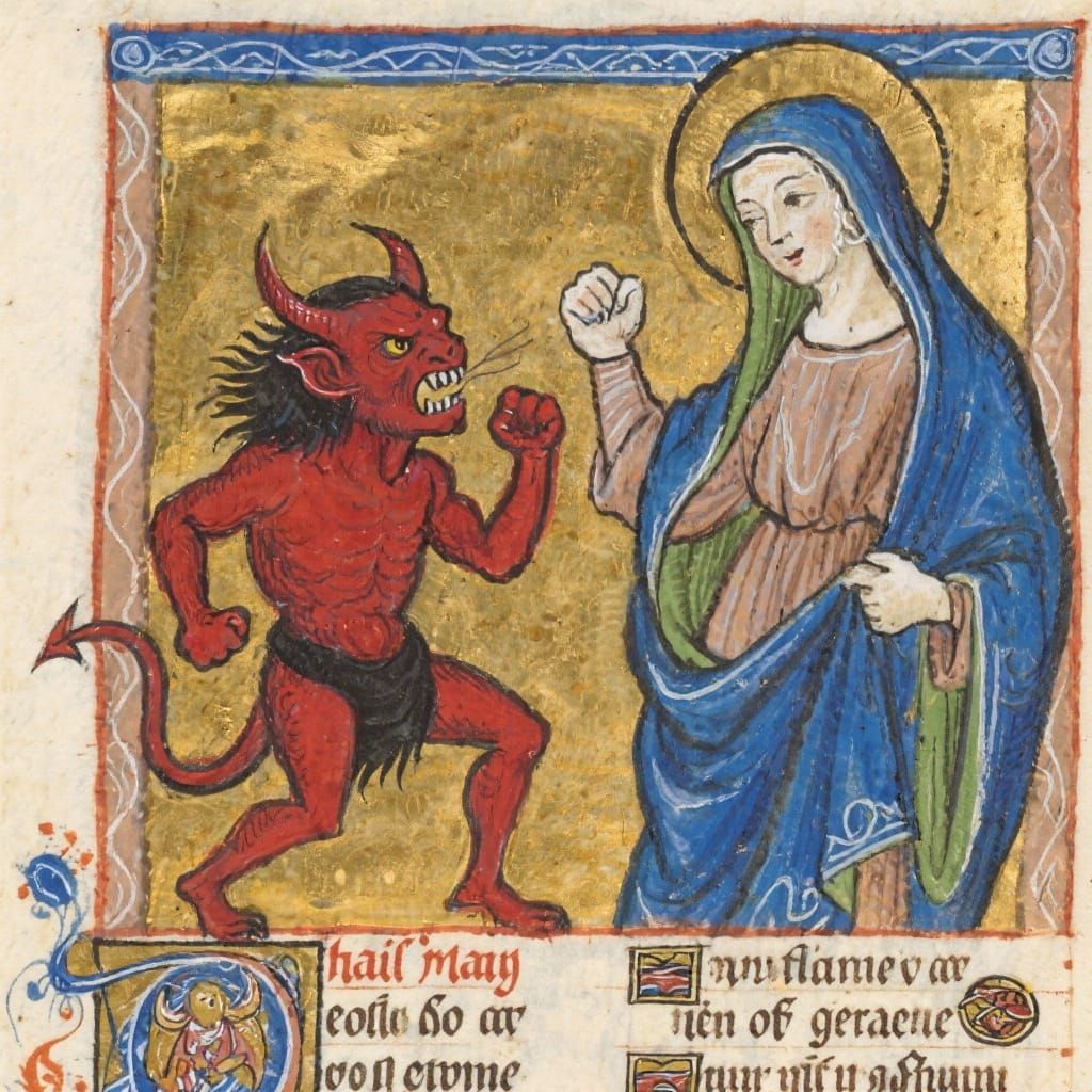 Medieval Manuscript: Hail Mary Punches Devil