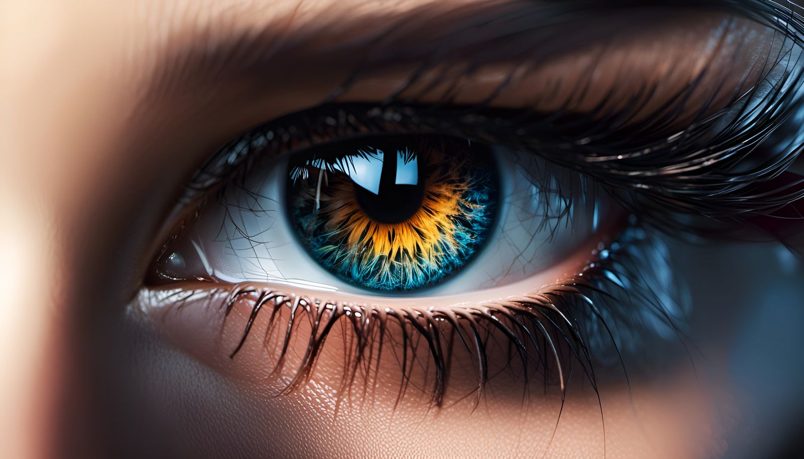 Detailed Portrait with Intense Eyes in Hyperrealism