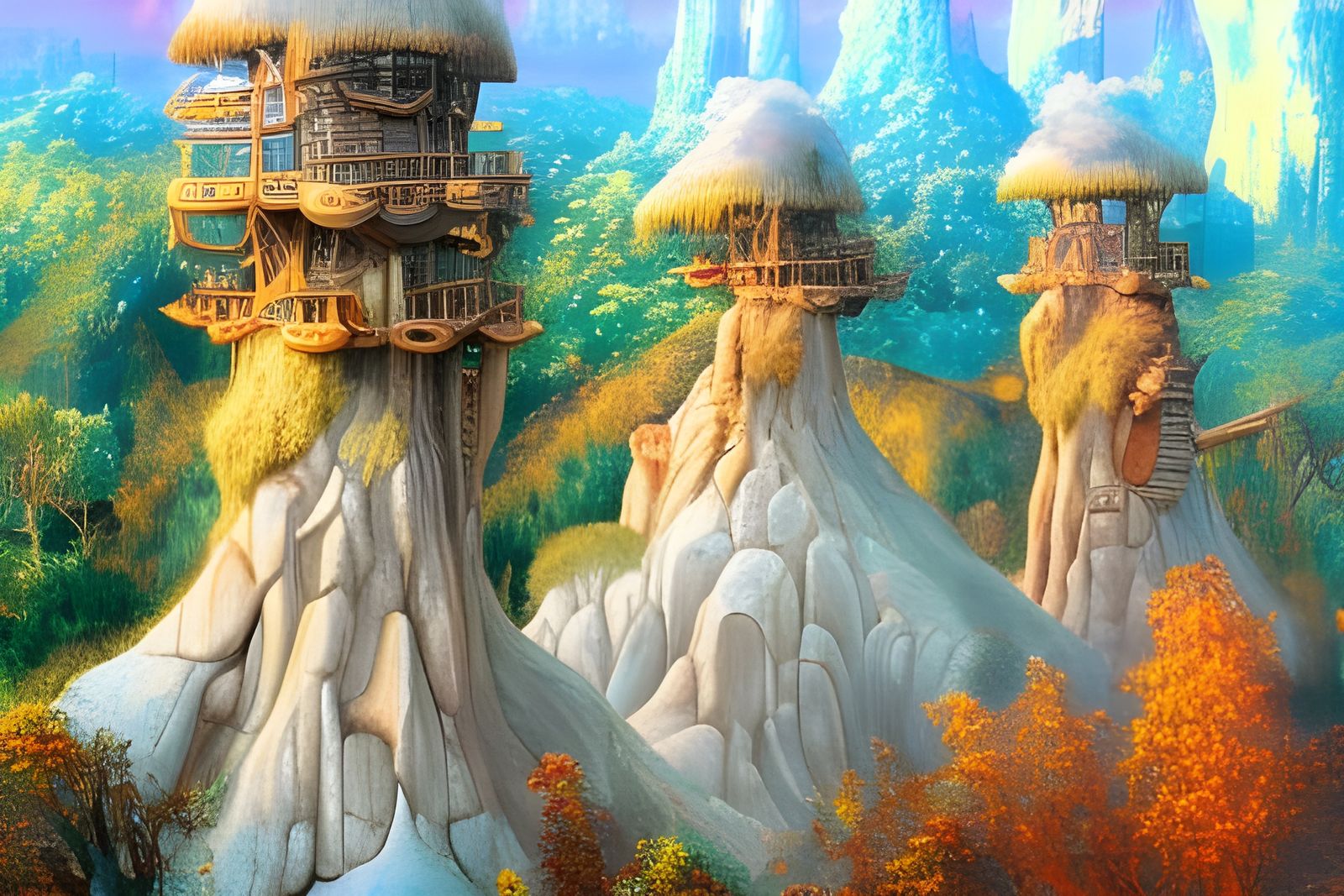 Magical Treehouse Towers and Hobbit Houses