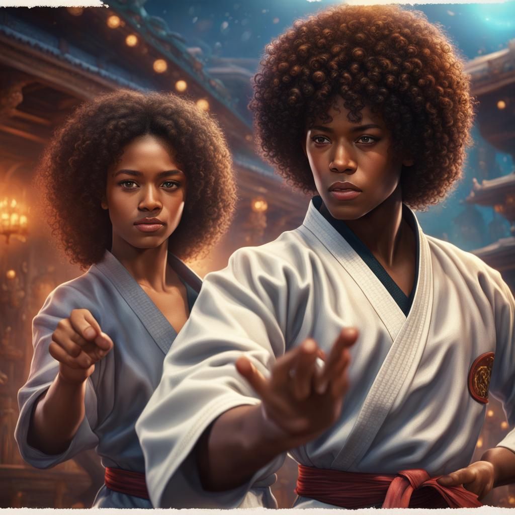 Magical Karate Students in 1970s Style